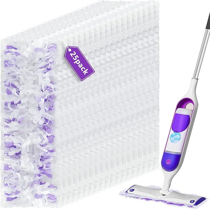 25 Pack Power Mop Refill Pads for Swiffer Power Mop Disposable Spray Wet Pads Refill for Swiffer PowerMop Multi-Surface Mopping PadMop Head Replacement for Floor Cleaning