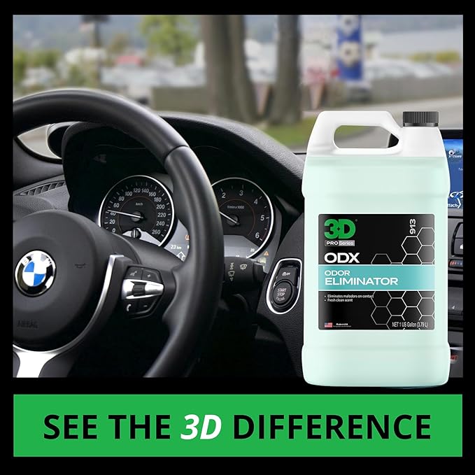 3D ODX - Automotive Odor Eliminator - Deodorizes Pet Food Smoke &amp Other Linger Odors - Fresh Clean Scent - Great for Car Home Office Use