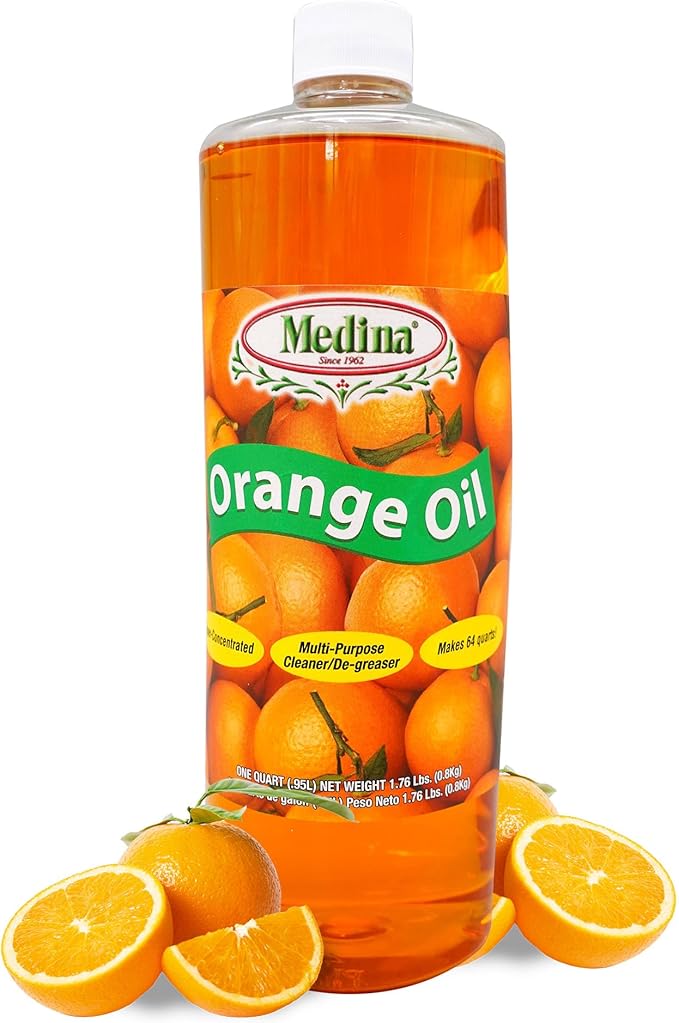 Medina Orange Oil Cleaner &amp Degreaser Concentrate - All Purpose Orange Oil Cleaner Cabinet Cleaner Degreaser Wood Degreaser for Kitchen Cabinets Ideal for Mopping Floors &amp Automotive - 32oz