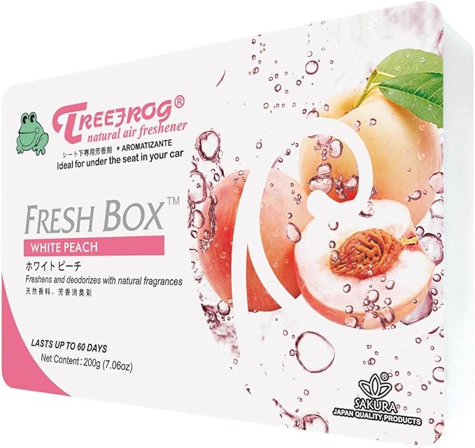 Treefrog Fresh Box (aka Xtreme Fresh) 6 Pack Assorted Scent Car Air Freshener (Apple Squash Lemon New Car Marine White Peach Black Squash Scents)