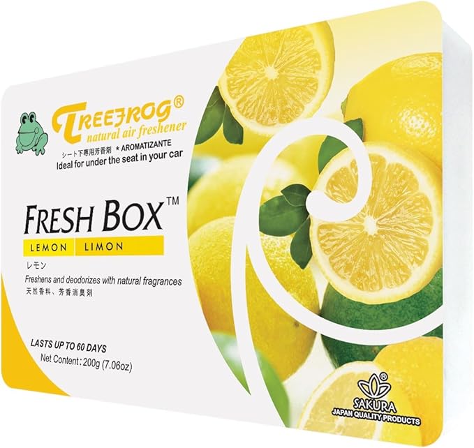 Treefrog Fresh Box (aka Xtreme Fresh) 6 Pack Assorted Scent Car Air Freshener (Apple Squash Lemon New Car Marine White Peach Black Squash Scents)