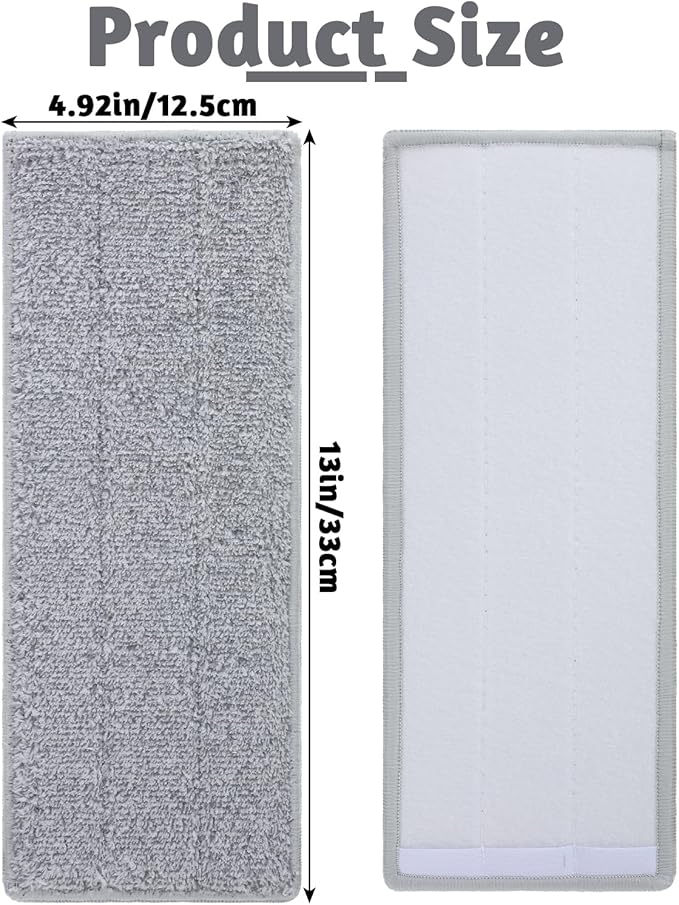 20 PCS Flat Mop Head Replacement Pads Reusable Mop Pad Refill Washable Microfiber Mops for Wet/Dry Mops Flat Floor Cleaning Floor Care System (Grey)