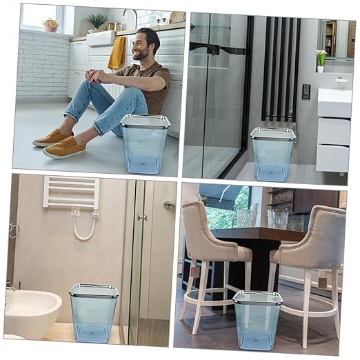 Large Wastebasket Pressure Ring Plastic Garbage Can Kitchen Trash Can Office Trash Bin for Bedroom Decor