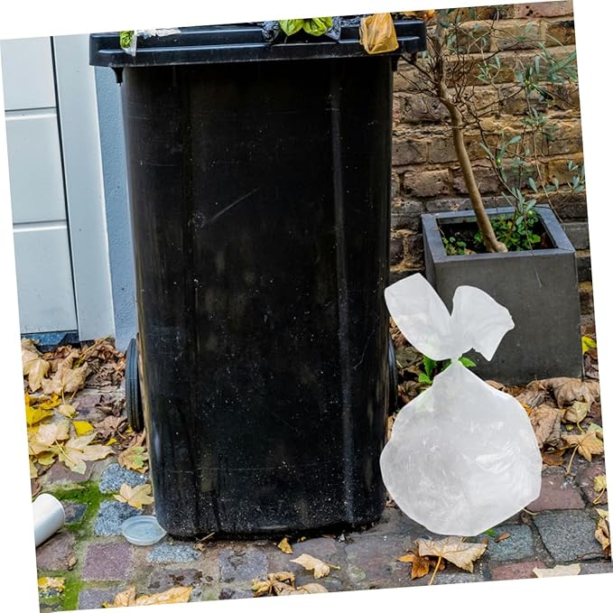 Flat Small Trash Bags 300pcs (45x50cm) Thick White Garbage Bags for Bedroom Office Bathroom Wastebaskets Plastic Heavy-duty Liners for Home Disposal