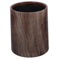 Cabilock Capacity Imitation Wood Grain Trash Can Office Waste Basket Kitchen Decor Wastebasket