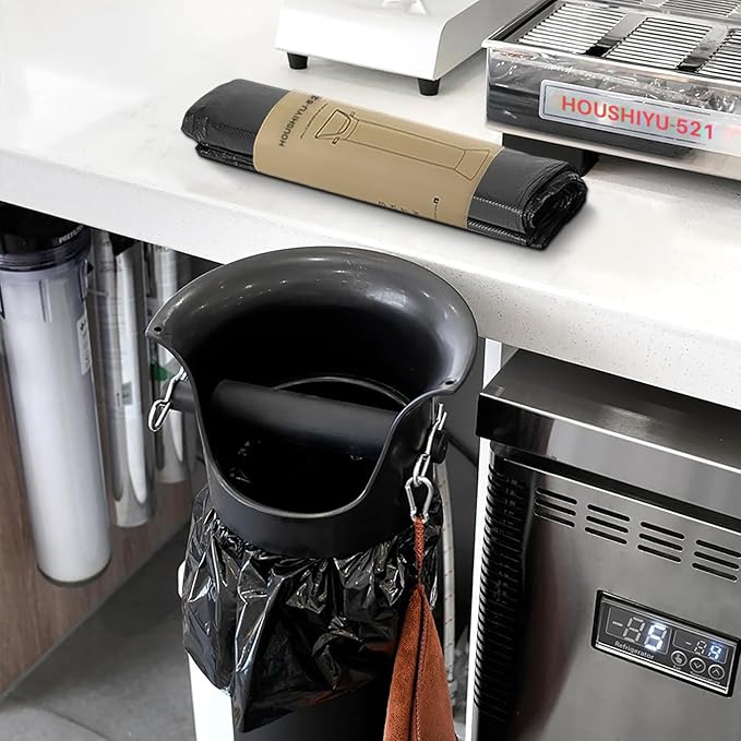 Garbage Bags for Standing Espresso Knock Box Commercial Large Trash Bag for Coffee Grounds Knock Box for Coffee Shop Bar KitchenOffice Black6 Roll/150 pcs