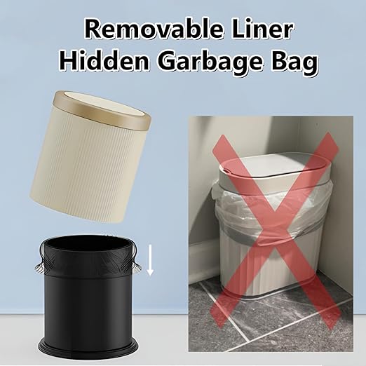 URALFA 3.7 Gallon Motion Sensor Bathroom Trash Can with LidAutomatic Waterproof Touchless Garbage Can Smart Plastic Trash Bins Suitable for Toilet Office Bedroom Kitchen (Cream White)