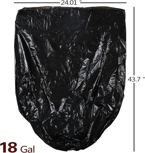 18 Gallon Large Trash Bags Black Garbage Bags 1 Roll/100 Counts