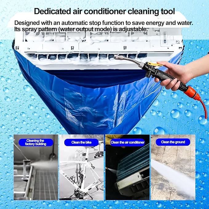 Ac Cleaning Bag With Support Rods Air Conditioner Cleaning Kit with Strong Washing Tool Ac Cleaning kit Minisplit Cleaning Kit Air Conditioning Water Bag Kit Universal for Home AC Cleaning