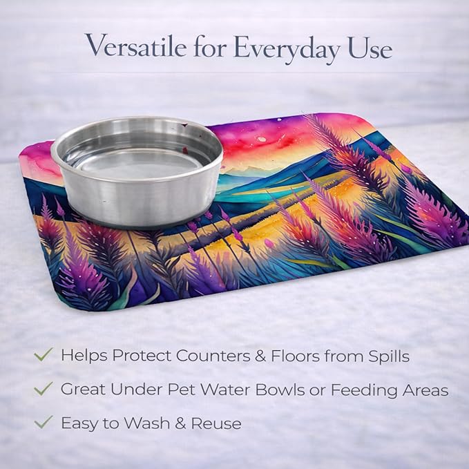 Caroline's Treasures DAC1443DDM Liatris in Color Dish Drying Mat Absorbent Dish Drying Mat Pad for Kitchen Counter Dish Drainer Mat for Countertop 14 x 21 Multicolor