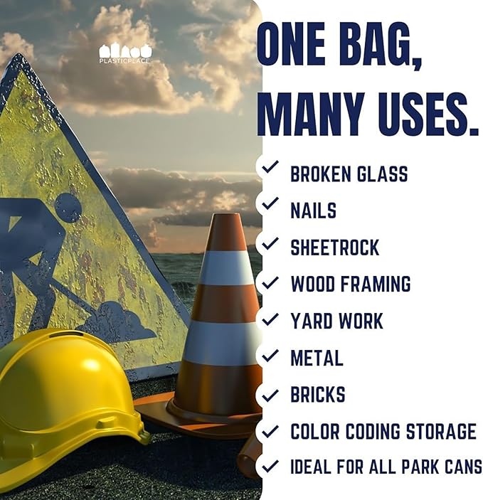 Plasticplace 32-33 Gallon Trash Bags │ 1.5 Mil │ Yellow Garbage Can Liners │ 33’” x 39” (100 Count) W33Y15