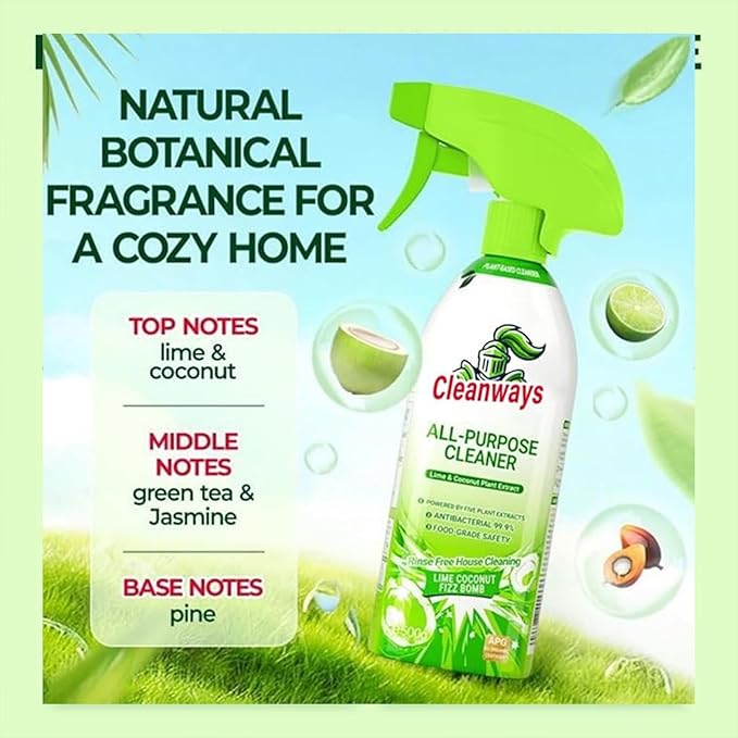 Cleanways All Purpose Cleaner Multi-purpose Cleaner Suitable for Refrigerators Microwave Ovens And Rice Cookers Easy Home Cleaning with No Rinsing Required Fresh Fragrance (1PCS)