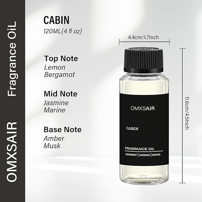 Hotel Diffuser Oil Cabin Inspired by Ritz Carlton 4.1 Fl Oz 120ml - Hotel Fragrance Diffuser Oil &amp Home Luxury Scents - JasmineBergamot &amp Fresh Marine Essential Oils Blend for Aromatherapy Di