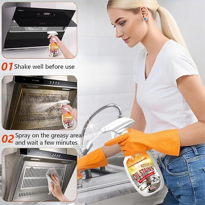 2026 New Heavy-Duty Kitchen Degreaser Foam Cleaner Clean Kitchen Up Oil Stains Spray Heavy Oil Stain Grease Cleaner Multi-purpose Foam Cleaning Spray (2PCS)