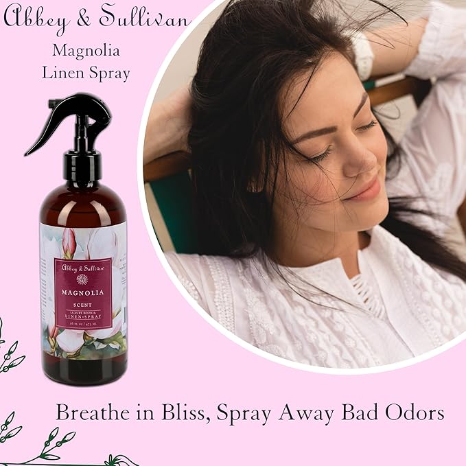 Abbey &amp Sullivan Linen Spray Magnolia Fabric Freshener and Fragrance Room Spray Pack of 2 16 oz