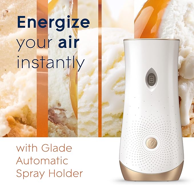 Glade Automatic Spray Refill Air Freshener for Home and Bathroom Vanilla Caramel Twist 6.2 Oz 6 Count