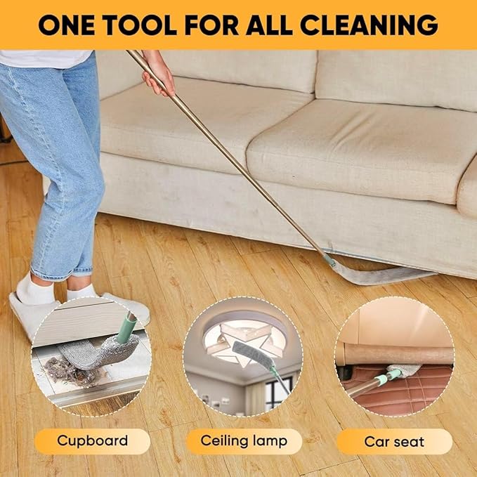 Retractable Crevice Duster with Microfiber Dust Cloth Retractable Duster Cleaning Tool for Home Kitchen Car and Hard-to-Reach Areas(2)