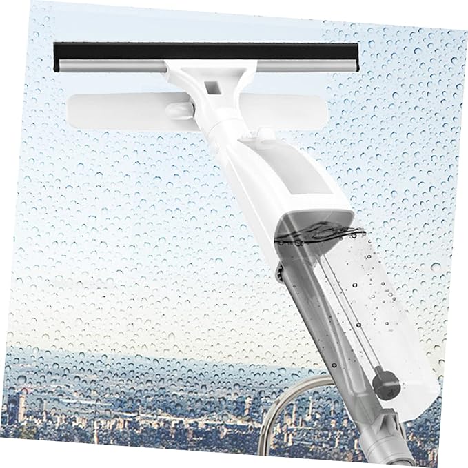 Double-Sided Window Cleaner with Water Spray Long Handle Cleaning Tool Household High-Rise Window Cleaning Brush for Home and Office Use