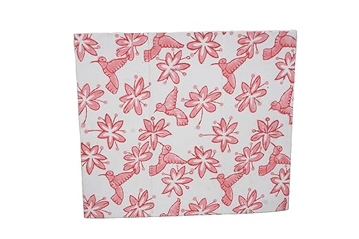 Generic 3.3 Gallon Cotton Hand Block Printed Paper Waste Basket |Small Decorative Trash Can for Housewarming Gifts in Living Room Bedroom Bathroom | Eco-Friendly Plastic-Free (1 PINK BIRD)