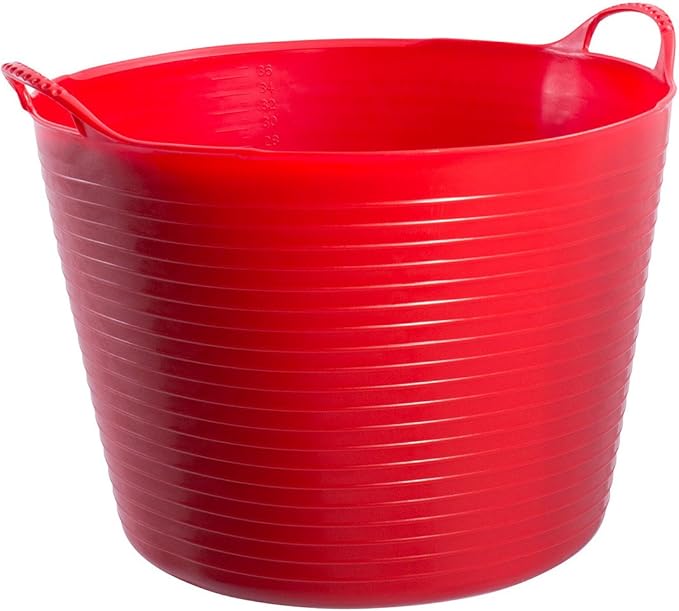 Red Gorilla Large Flexible Plastic Tub Toy Storage Laundry Gardening &amp More 38 Liter/10 Gallon Red