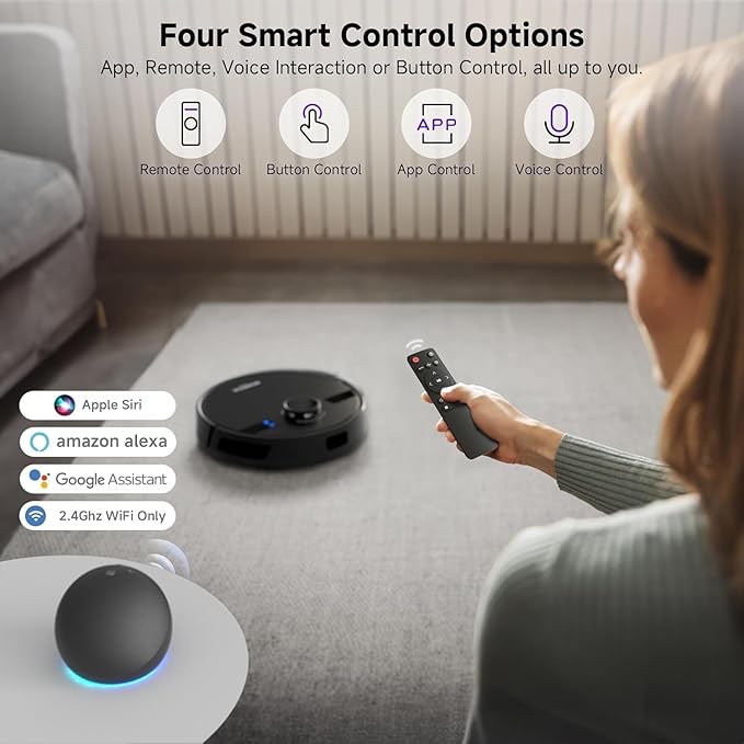 MONSGA Robot Vacuum and Mop Combo 6000Pa Robotic Vacuum with 3.5L Self Emptying Station Lidar Navigation Robot Vacuum Cleaner 180mins Runtime APP/Remote/Voice Control for Hard Floors and Carpets