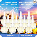 Plug In Refills Air Freshener Winter Scents with Fireside Ember Winter Morning Roasted Chestnuts Christmas Wreath - 12 Count 7.92 Fl Oz - Compatible with Air Wick &amp Glade Not Include Glade P