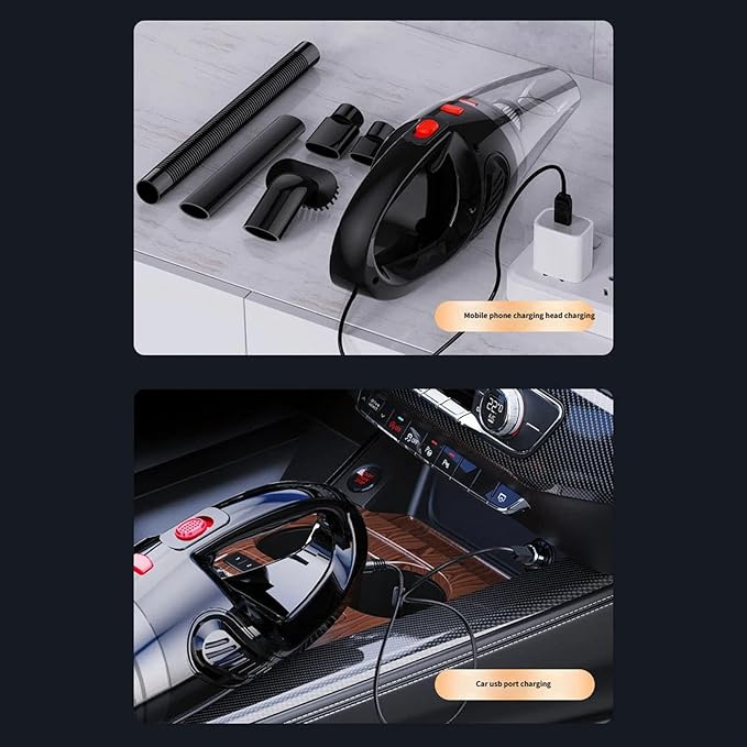 Portable Car Vacuum Rechargeable Car Machine Technology Small Design ABS Texture for Travel Use