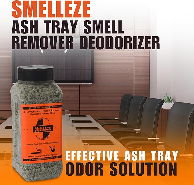 SMELLEZE Natural Ash Tray Smell Remover Deodorizer: 2 lb. Granules Rid Unwanted Air Odors