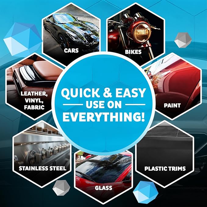 MAXLONE ™ Car Spray with Triphene® Technology Quick Spray &amp Wipe All Purpose Waterless Detailer Clean Shine Protect Paint Glass Wheels Trim Without Pre-Washing (3 20oz w 6 Micro Fiber Cloth