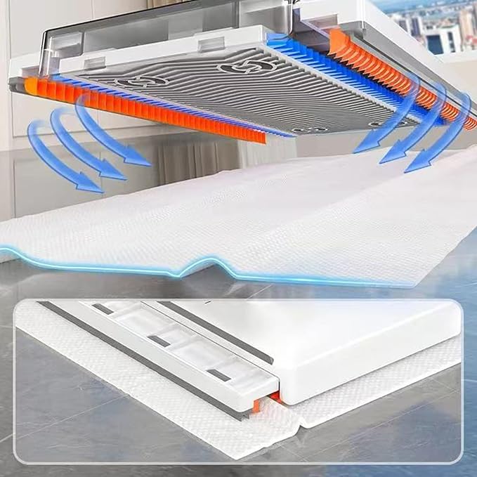 Disposable Dust Mop with 10 Reusable Cloths Snap Grip Mini Mop Zero Touch Lazy Mops Wet and Dry Automatic Gripping Adjustable Handle with 2 Length (29″ / 41″ ) for Multi Cleaning (41″)