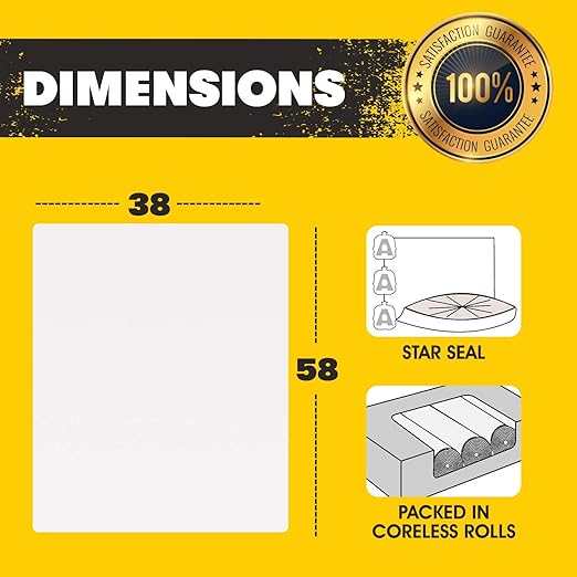 60 Gallon Clear Trash Bags - (Huge 100 Pack) - 38 x 58 - 1.5 MIL (Equivalent) - CSR Series - Heavy Duty Industrial Liners Clear Garbage Bags for Recycling Contractors Storage Outdoor