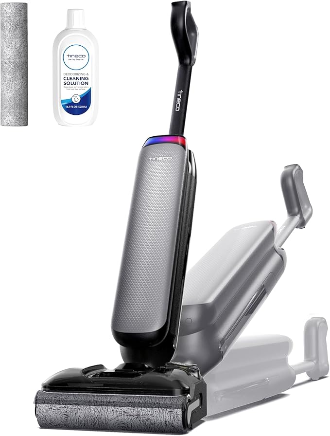 Tineco Wet Dry Vacuum Cleaner 22kPa Suction Floor Cleaner Mop 50 Min Runtime iLoop Smart Sensor DualBlock Anti-Tangle Design 185℉ Flashdry Dual-Edge Cleaning 180° Lay-Flat Floor One S7 Artist