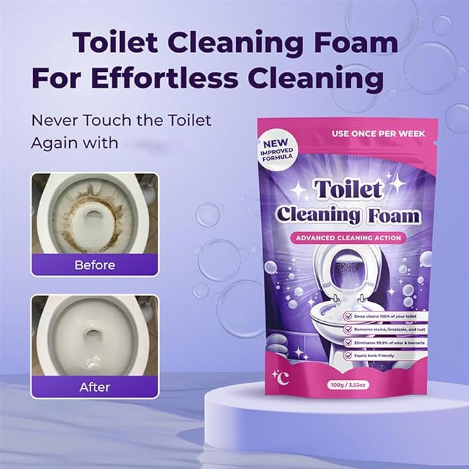 Upgrade Toilet Bowl Cleaner for Sparkling Clean Touch Free Foaming Cleaning Powder (2pcs)