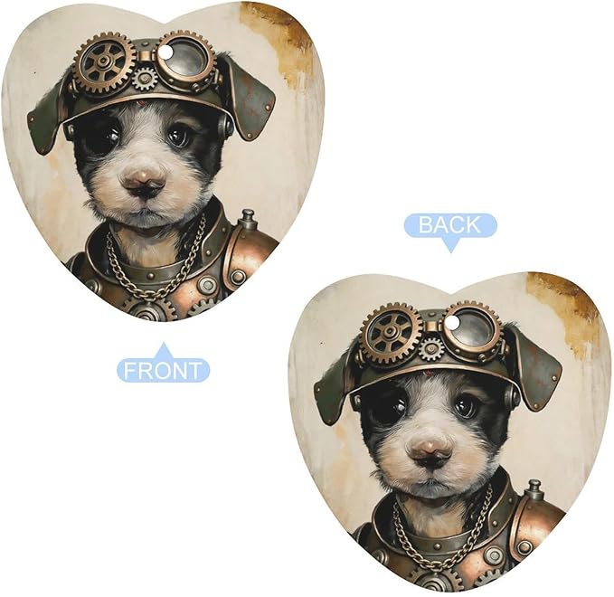5PCS Car Air Freshener Hanging Personalized Double Sided Steampunk Puppy Car Fresheners Long Lasting New Cars Scents Cute Automotive Freshies for Closets Drawers (tea)