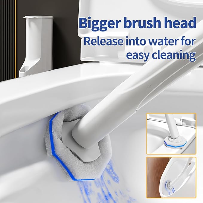 100pc Bulk Toilet Wand Refills - Disposable Toilet Brush Replacement Heads Pack for Household Cleaning Bathroom cleaners Compatible Headswashroom mats Brush Cleaning SystemClean Refill Pads.