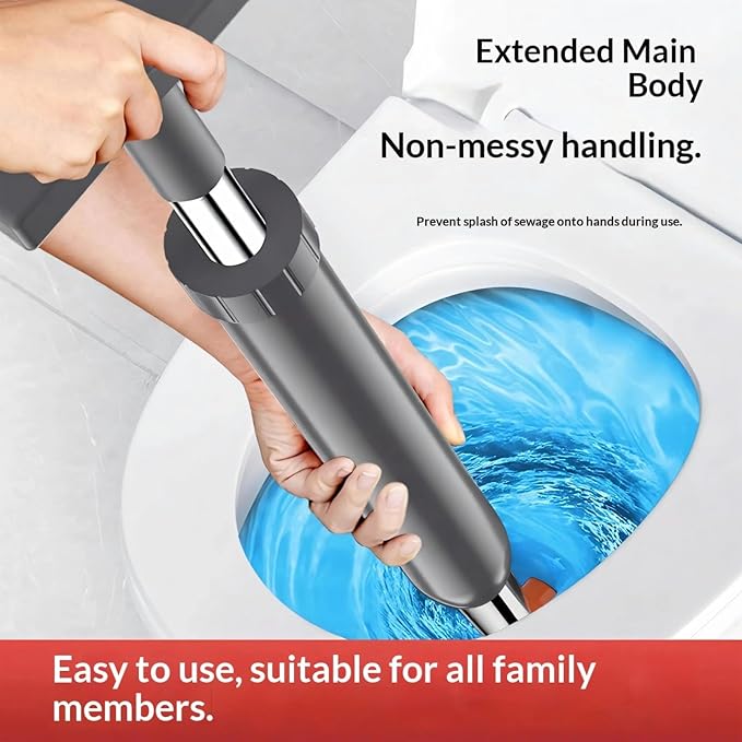 Pack of 2 Bathroom Drains Serpents with Humanized Ergonomic Handle for Better Grip Against Dirt Flexible Rubber for Excellent Seal on Toilet Bends Comfort Handle