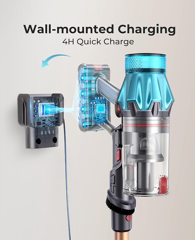 Fieety V7 Cordless Vacuum Cleaner Bundled with Replacement Battery Pack