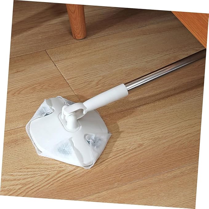 Rotatable Dust Mop for Hardwood Floors with Washable Pads 1pcs Triangle Microfiber Floor Mop and Dry Cleaning Cloth Set