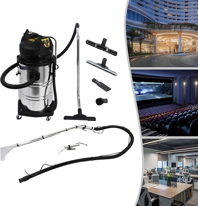 80L Portable Carpet Cleaner Machine 2110W 110V Commercial 3 in 1 Carpet Extractor Vacuum Washing Machine Heavy Duty Floor Cleaning Machine Carpet Spraying Floor Brush Cleaner Extractor