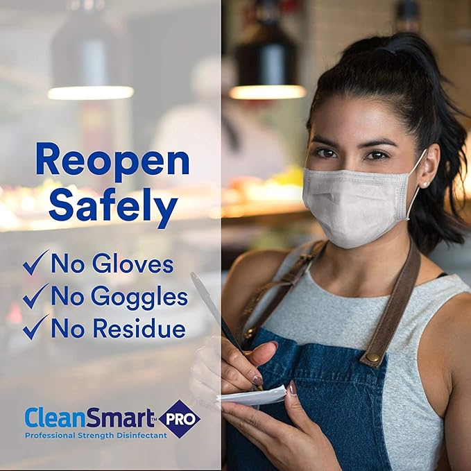 CleanSmart Hospital Disinfectant Kills 99.9% of Viruses and Bacteria Hypochlorous Acid Technology EPA Registered 4 Gallons (HOCL)