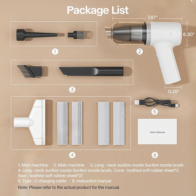 PAKEWAY Handheld Pet Hair Removal Vacuum Pet Hair Removal Tool Cat and Dog Hair Remover Double Filtration for Furniture Couch Carpet Clothing and Bedding