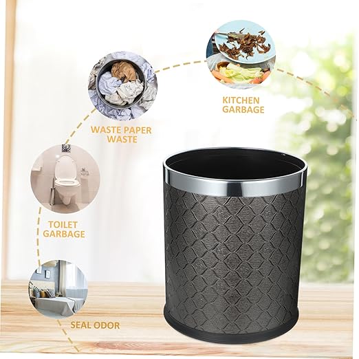 Household Plastic Trash Can Simple Design Wastebasket for Bedroom Bathroom Office Sturdy Structure Easy to Use Versatile Garbage Container for Home Decor