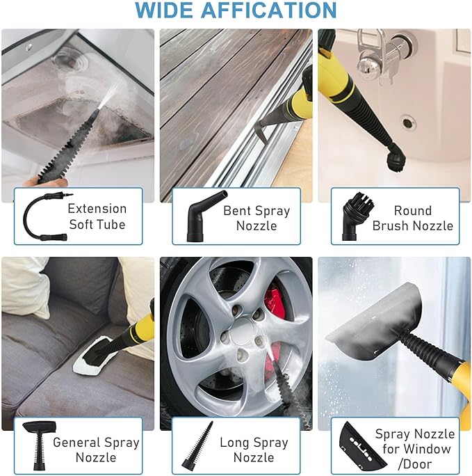 SIXRUN Handheld Steam Cleaner Lightweight Portable High Temp Steam Machine for Kitchen Bathroom Car Steam Machine (US Plug AC110V 15A)