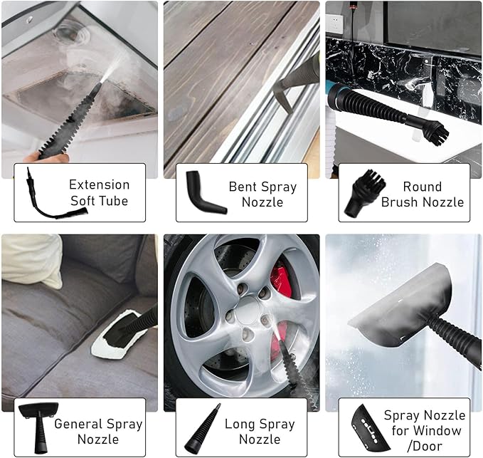 Handheld Steam Cleaner High Pressure Steam 900W Multi with Accessories for Home Car Kitchen Cleaning