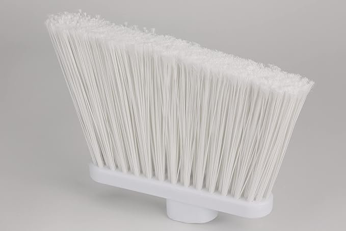 SPARTA 41082EC02 Plastic Color Coded Broom Flagged Bristles Long Broom With Angled Head For Large Debris 56 Inches White