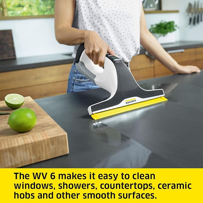 Kärcher WV 6 Electric Window Vacuum Squeegee 11 - Cleans Showers Mirrors Glass and Countertops - Electric Squeegee