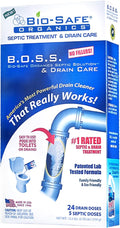 B.O.S.S. Septic Tank Treatment - 12.5oz Powder - 24 Drain or 5 Septic Doses - Patented Bacterial Enzyme - 100% Treats Odors Clogs Backups Pumpouts &amp Repairs - Works in All Septic Systems - Made in