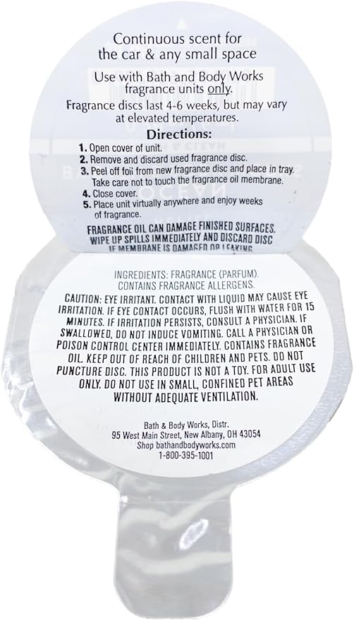 Bath &amp Body Works Ocean 5 Pack of Car Fragrance Refill with a Natural Oats Sample Soap.