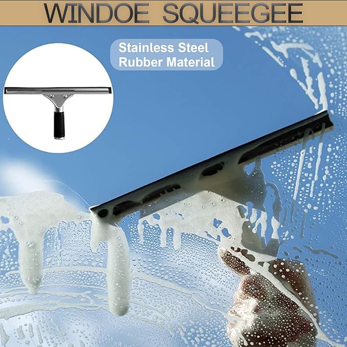 Telescopic Glass Cleaner Photovoltaic Cleaning Telescopic Rod 3.6m-10.8m Multi-Purpose Water Spray Brush with Scraper Can Clean Windows and Solar Panels5.4M/18FT