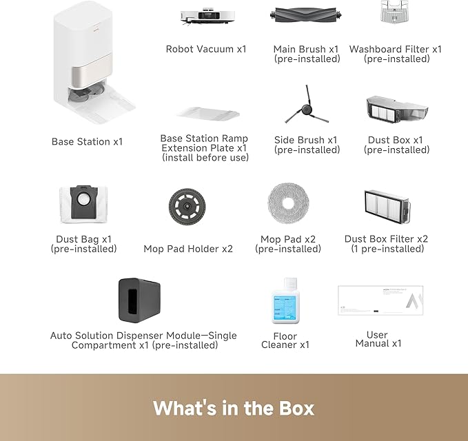 Mova P10 Pro Ultra Gen 2 Robot Vacuum and Mop 26000Pa Suaction 212°F Hot Water Auto Mop Washing 1-Hour Hot Air Drying Extenable Mop All-in-One Dock Triple Anti-Tangle System for Home